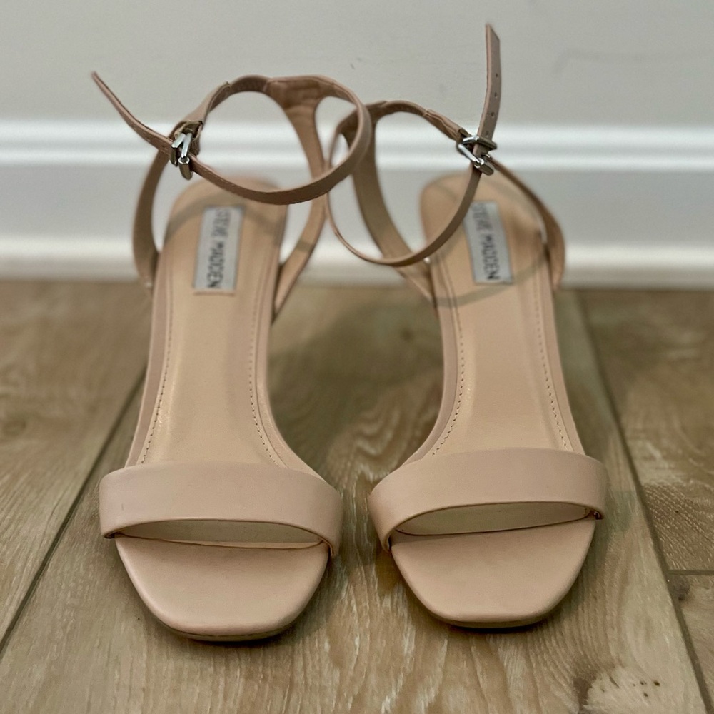Steve Madden Nude Ankle Strap Heeled Sandals